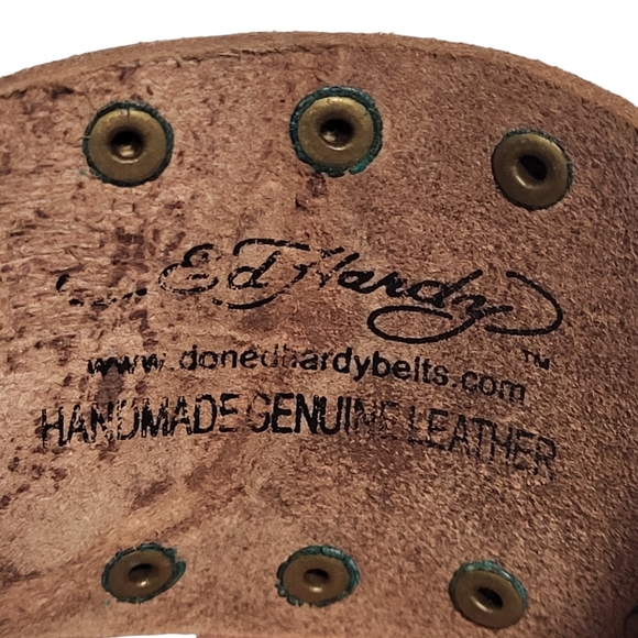 Ed Hard Unisex Genuine Leather Bracelet One Size Fit all. - Picture 3 of 7